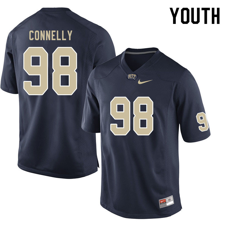 Youth #98 Will Connelly Pitt Panthers College Football Jerseys Sale-Navy